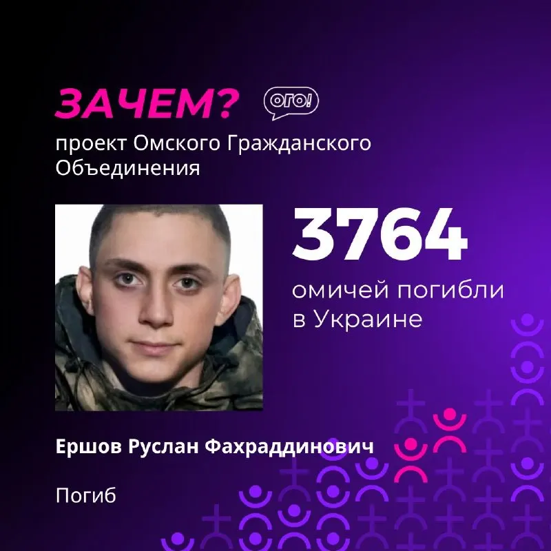 Мониторинг обновил поимённый список погибших — к нему добавили 24 фамилии. По данным, в конфликте погибли как минимум 3766 жителей Омской области, среди них — молодые люди.