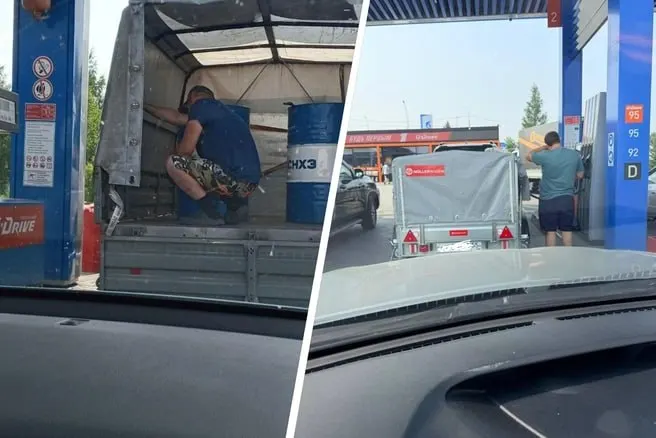 Жители города сообщают, что на автозаправках самообслуживания некоторые водители сливают топливо в бочки, задерживая очередь и забирая большие объёмы топлива; в Минэнерго пообещали передать информацию поставщику.