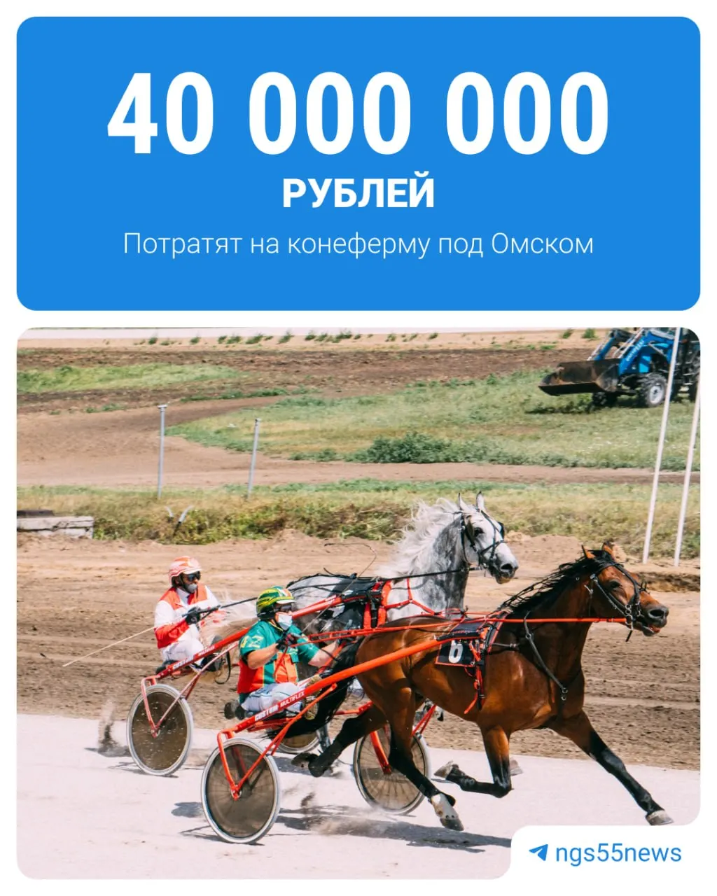 Планируется строительство конефермы стоимостью 40 млн рублей в Омском районе. Проект нацелен на разведение редких пород лошадей и развитие конного спорта.