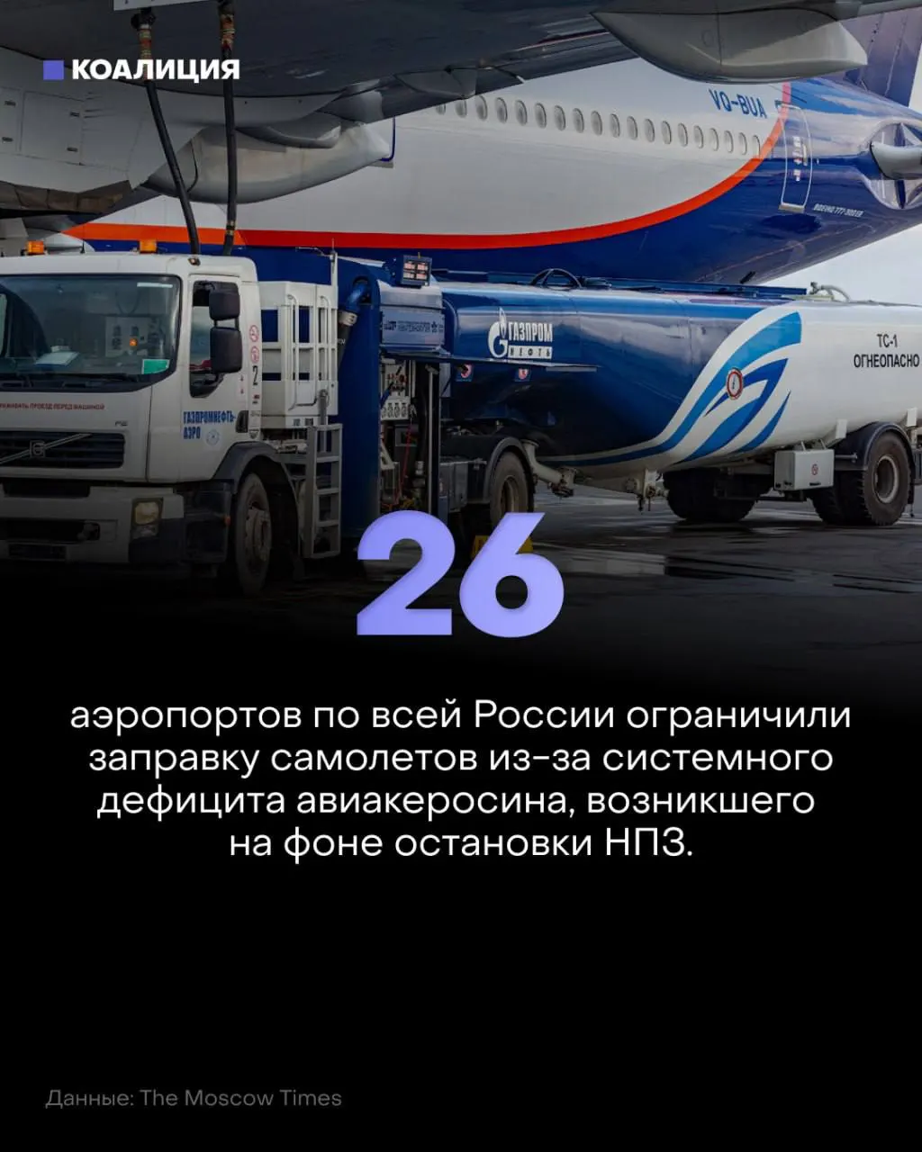 По всей России введены лимиты на заправку самолётов: в 26 аэропортах сокращают подачу керосина, растут цены, ограничение коснулось иностранных перевозчиков и экспорта.