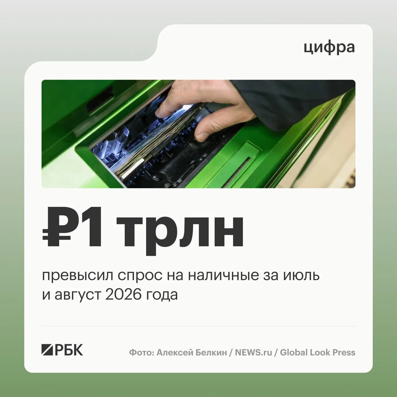 В августе наличные в обращении выросли на 443 млрд руб., продолжая тенденцию устойчивого роста с начала года; общий прирост за год оценивается примерно в 2,5 трлн руб.
