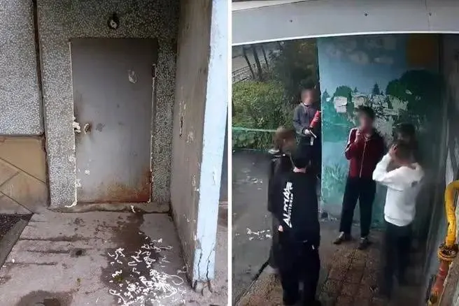 Подростки заполнили дверь пеной в подъезде на улице Полторацкого, пенсионер не смог открыть вход; полиция проводит проверку.